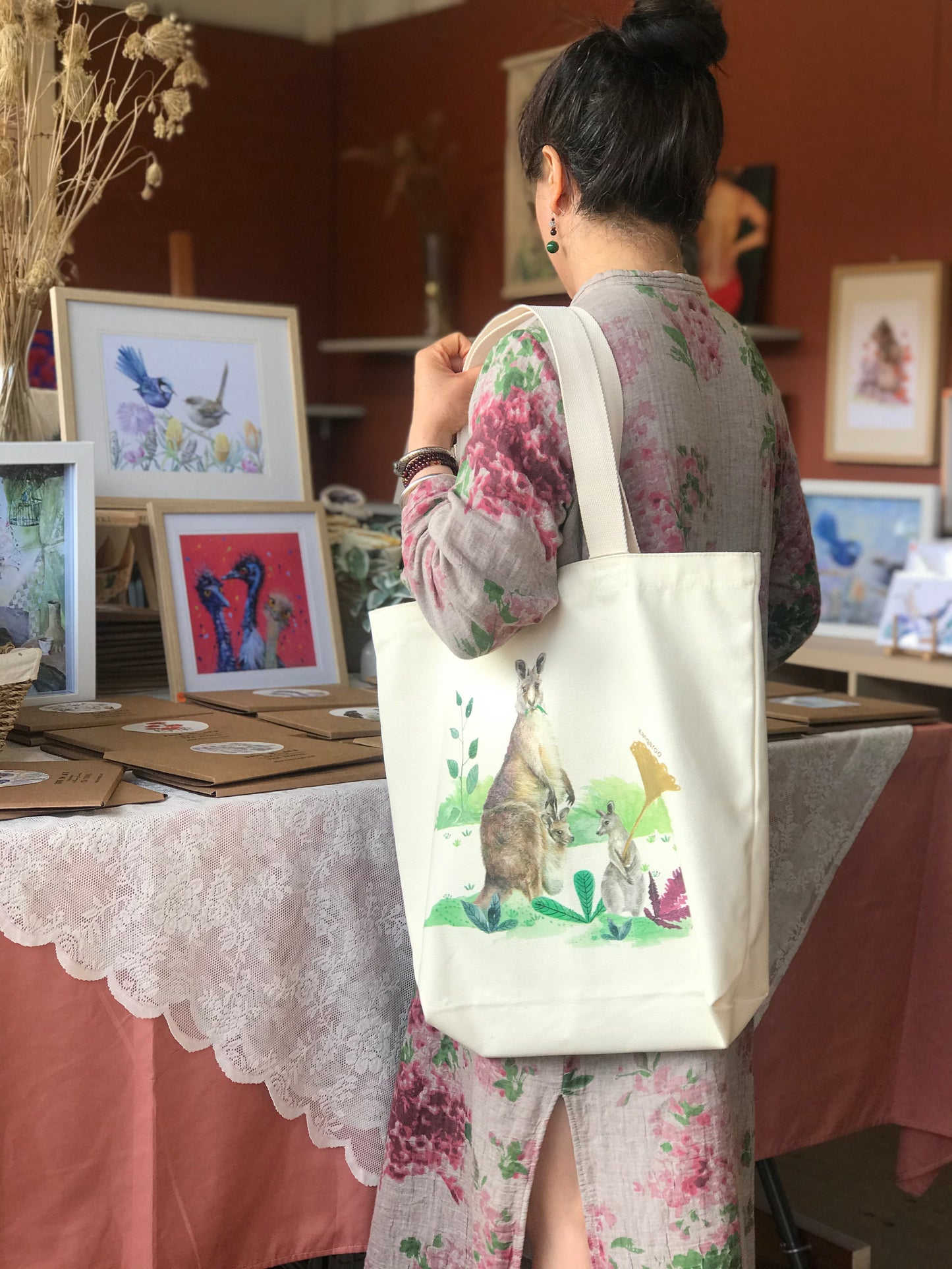 Kangaroo Tote Bag,art bag,gift,Australian animal