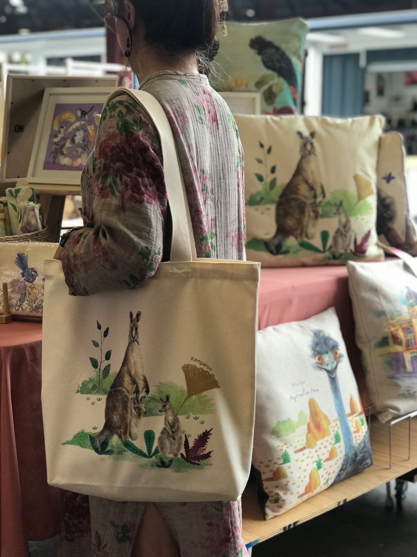 Kangaroo Tote Bag,art bag,gift,Australian animal