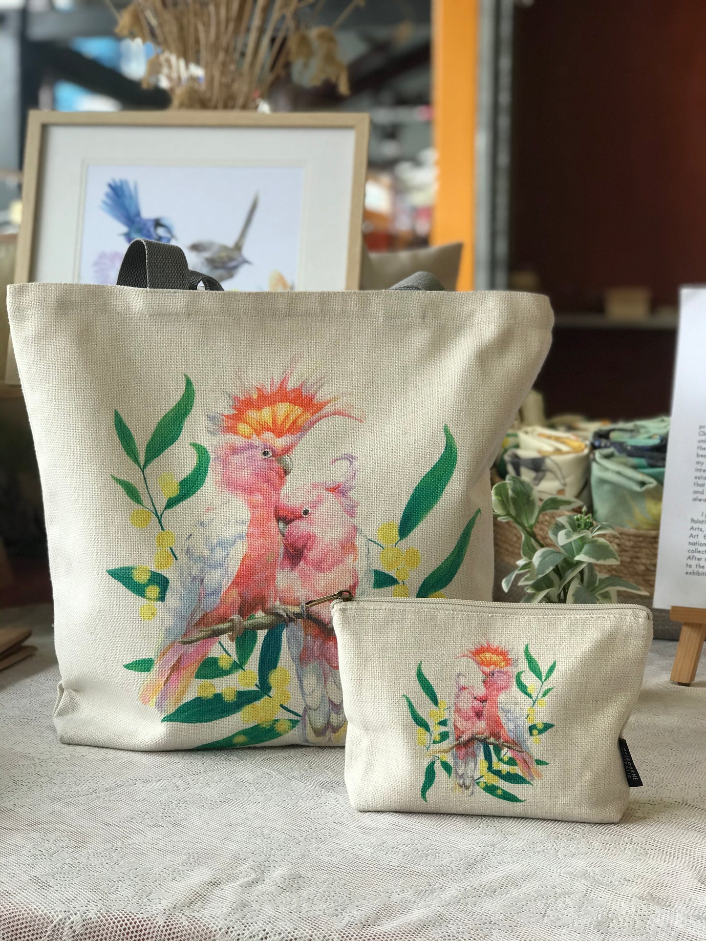 Cockatoo Tote bag,Art bag,Gift,Australian Bird