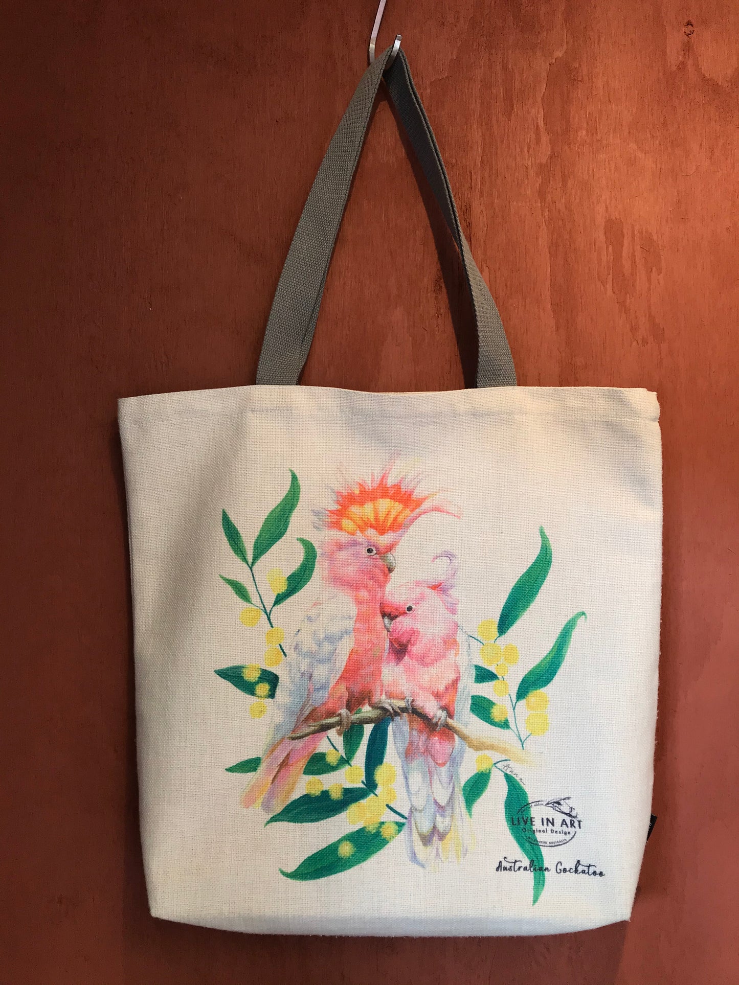 Cockatoo Tote bag,Art bag,Gift,Australian Bird