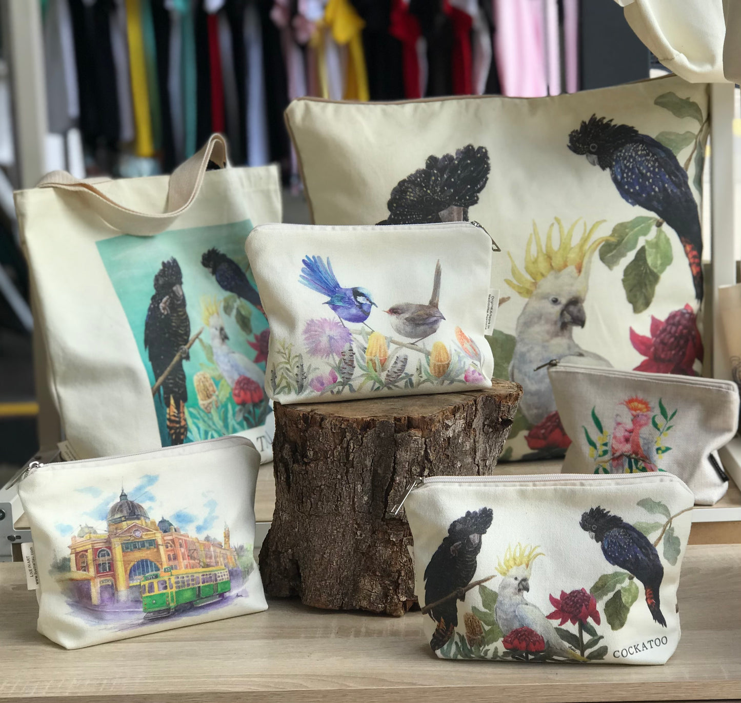 Blue Wren Organiser bag,make up bag,Pencil bag,Australian bird