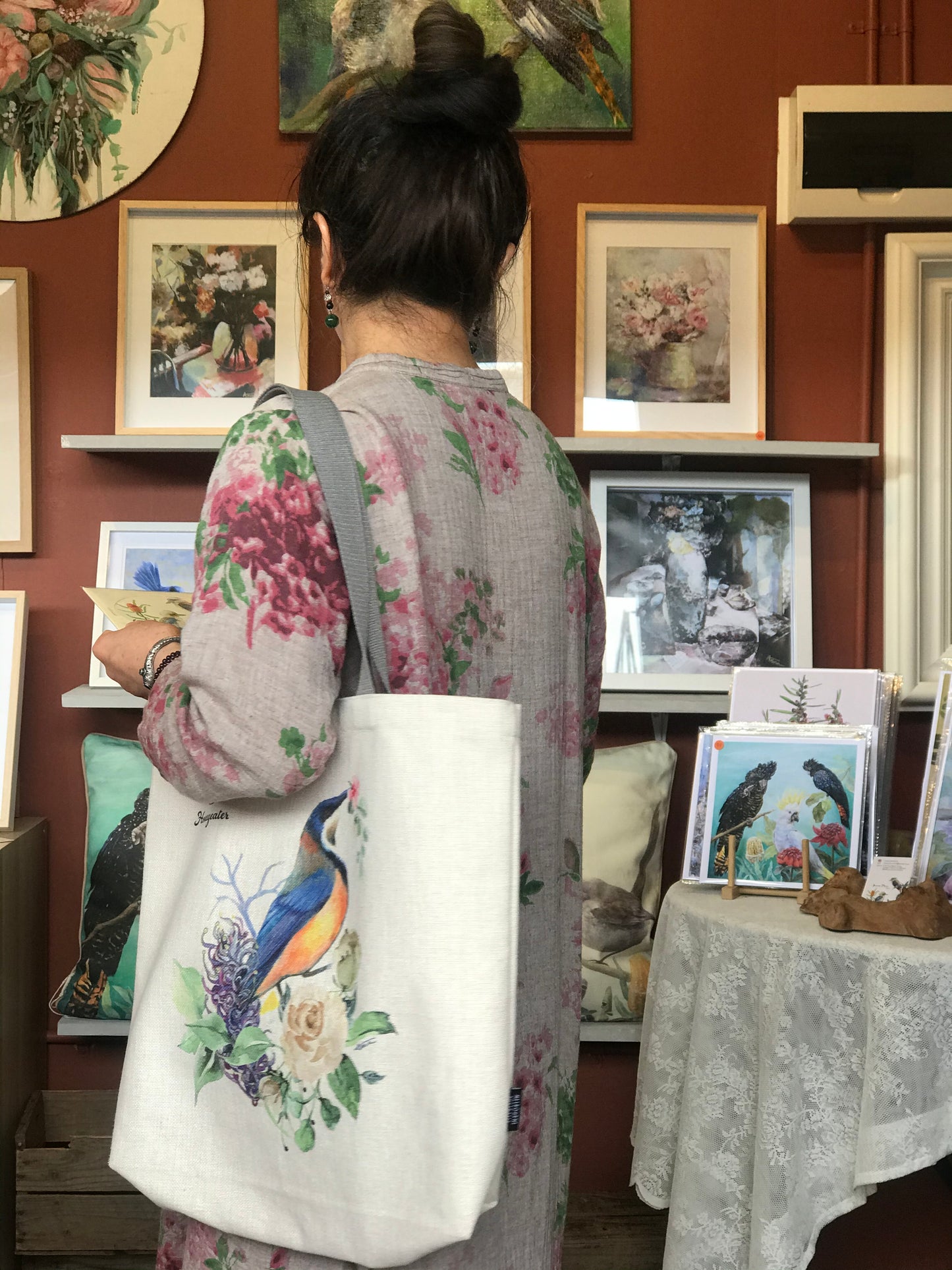 Honeyeater Tote bag,Art bag,Gift,Australian Bird
