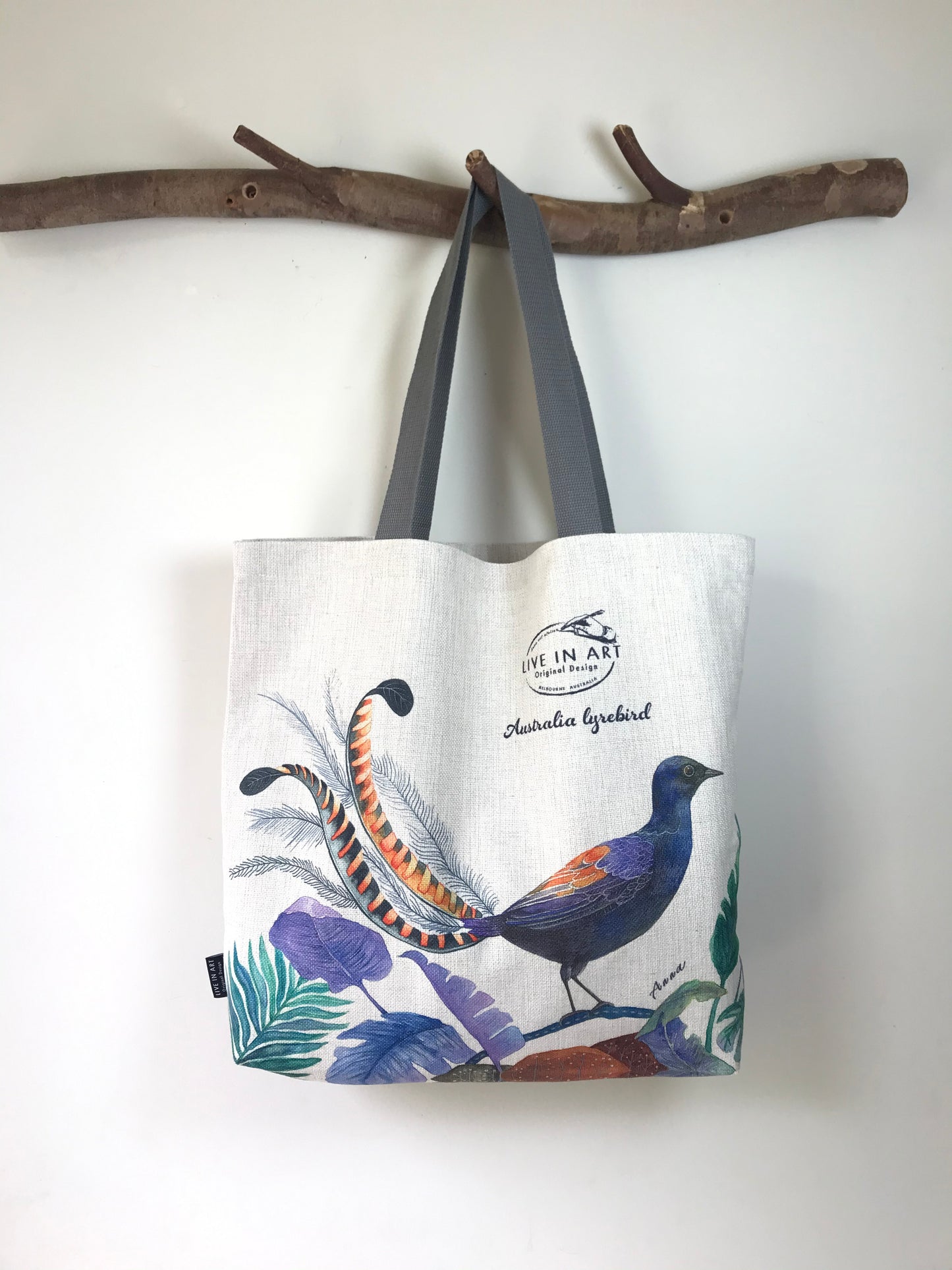 Lyrebird Tote bag,Art bag,Gift,Australian Bird