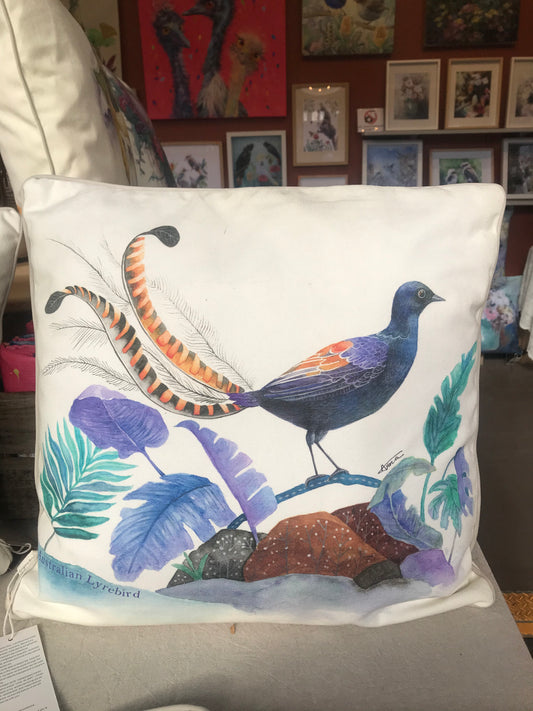 Australian Lyrebird cushion cover
