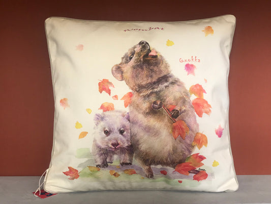 Wombat and Quokka cushion cover
