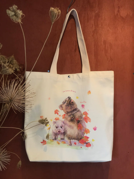 Wombat & Quokka Tote Bag,Art Bag,Gift ,Australian Animal