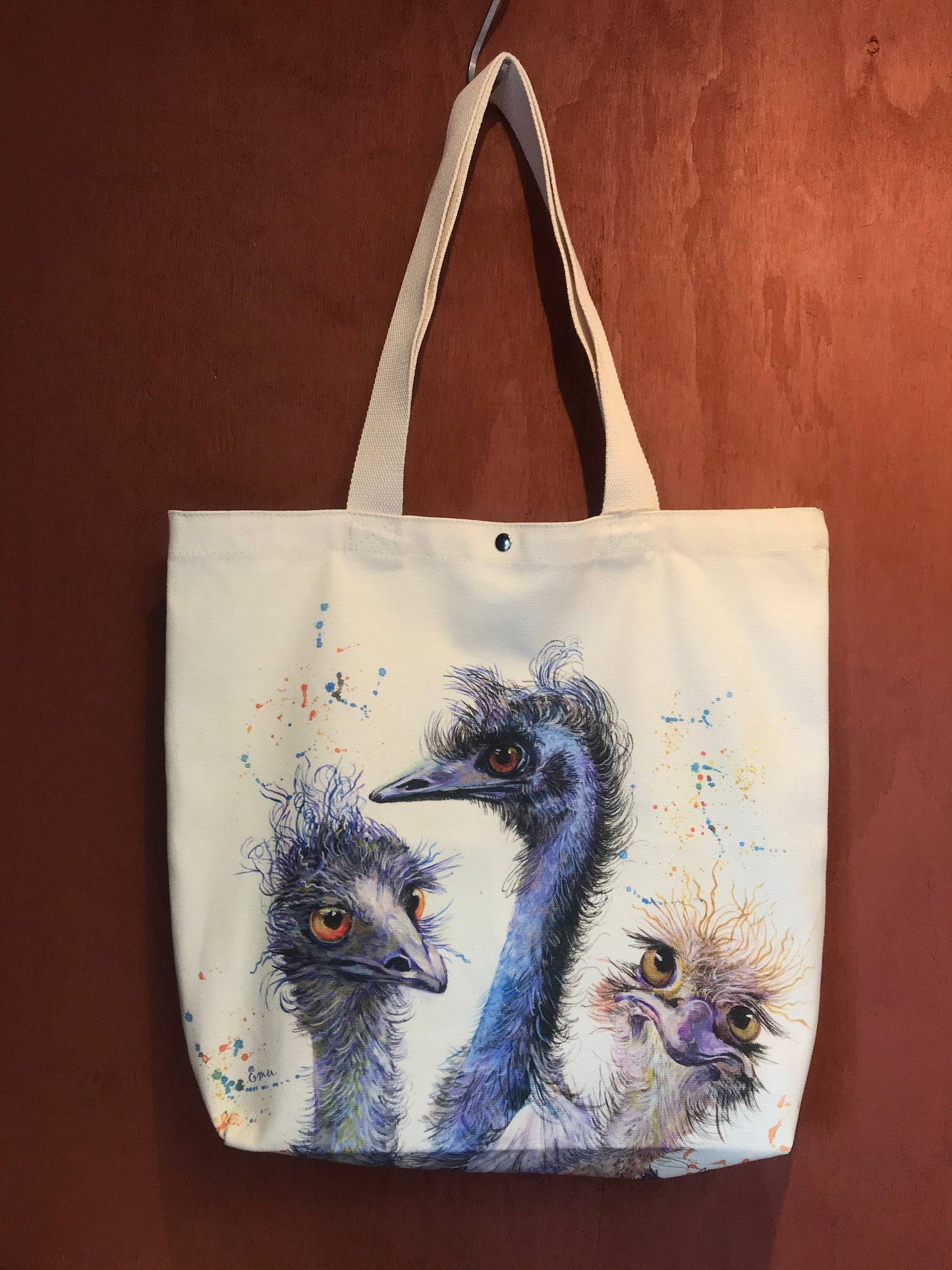Emu family Tote Bag,Art bag,Christmas Gift, Australian animal,