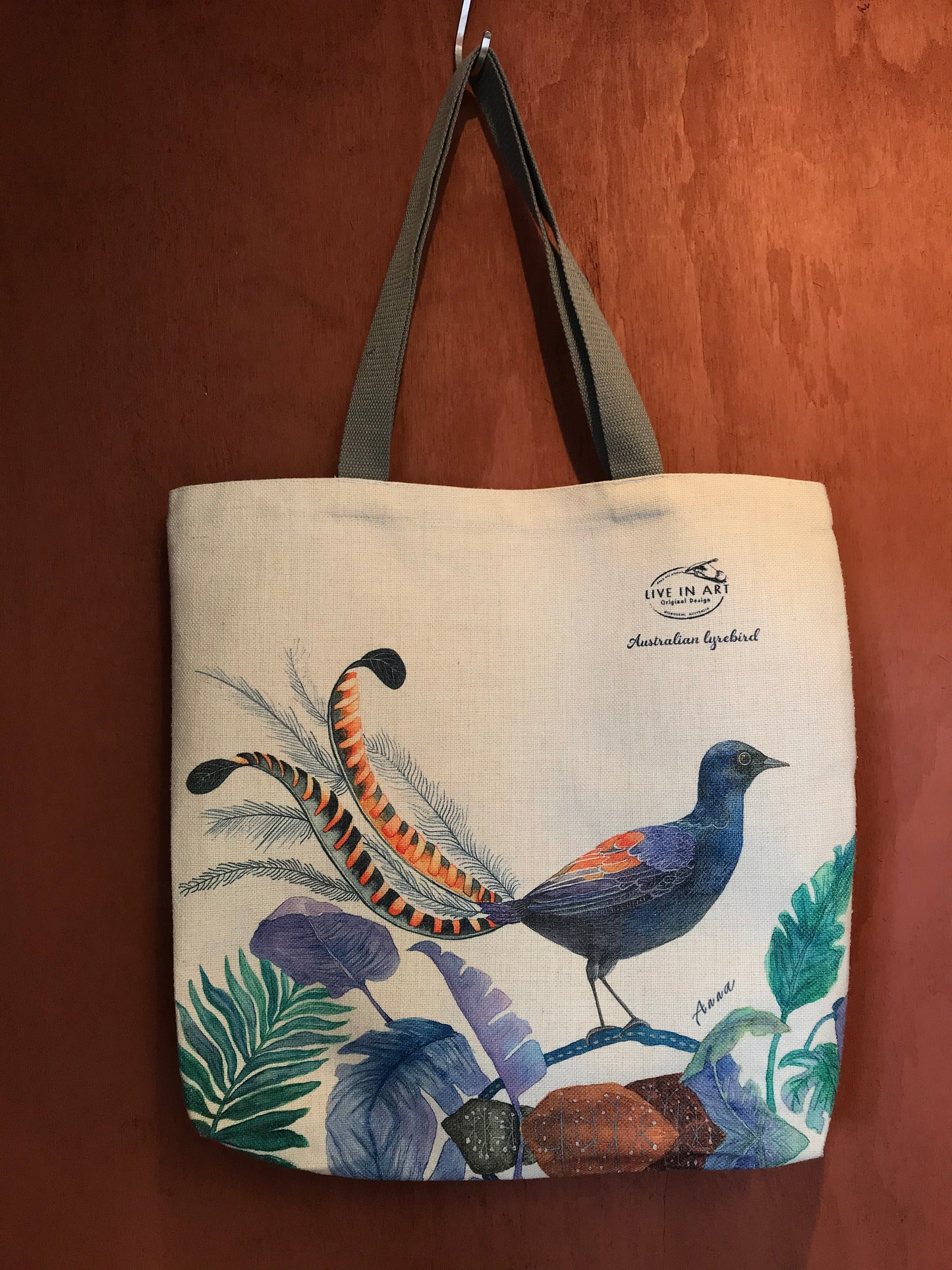 Lyrebird Tote bag,Art bag,Gift,Australian Bird