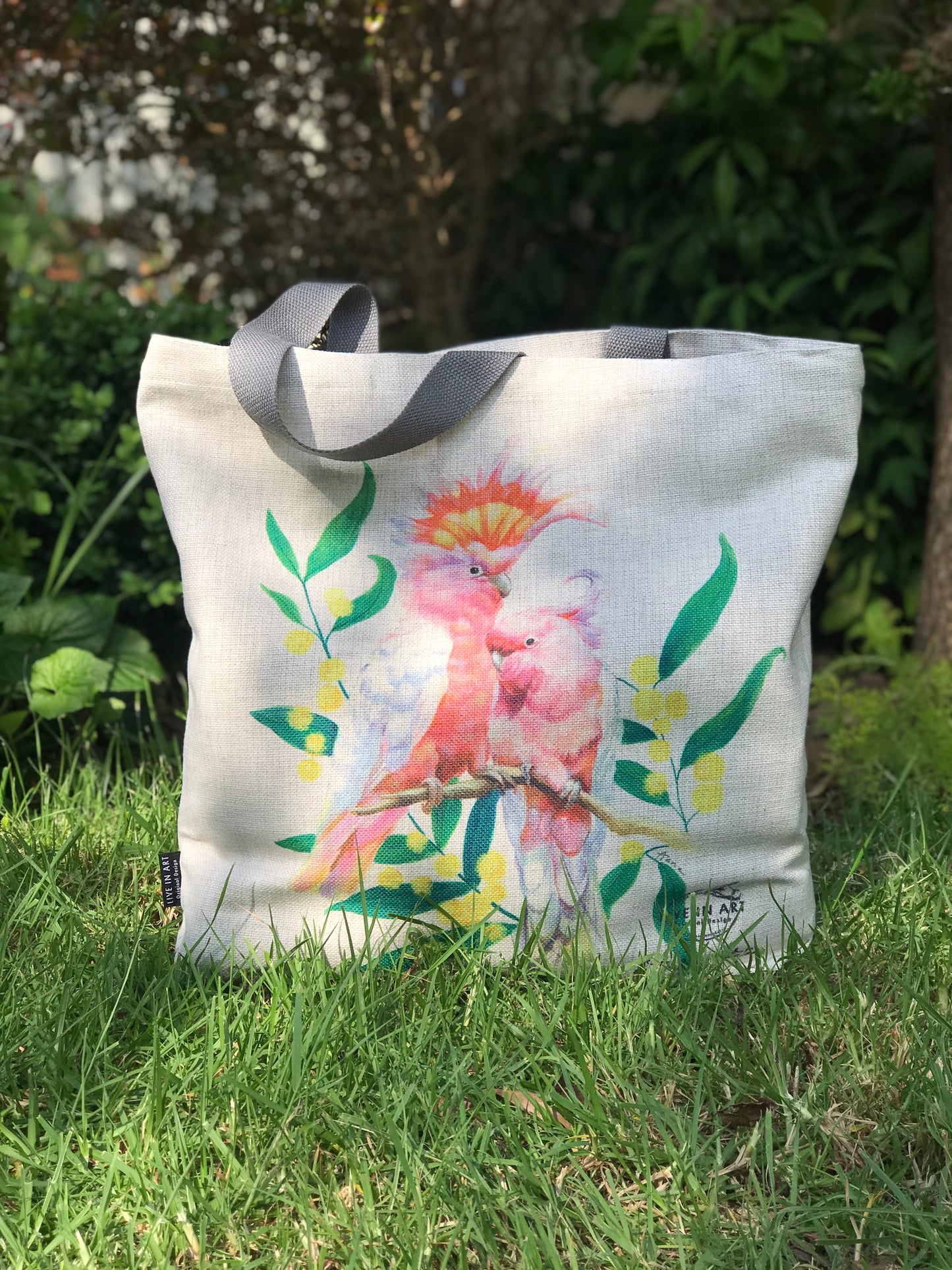 Cockatoo Tote bag,Art bag,Gift,Australian Bird