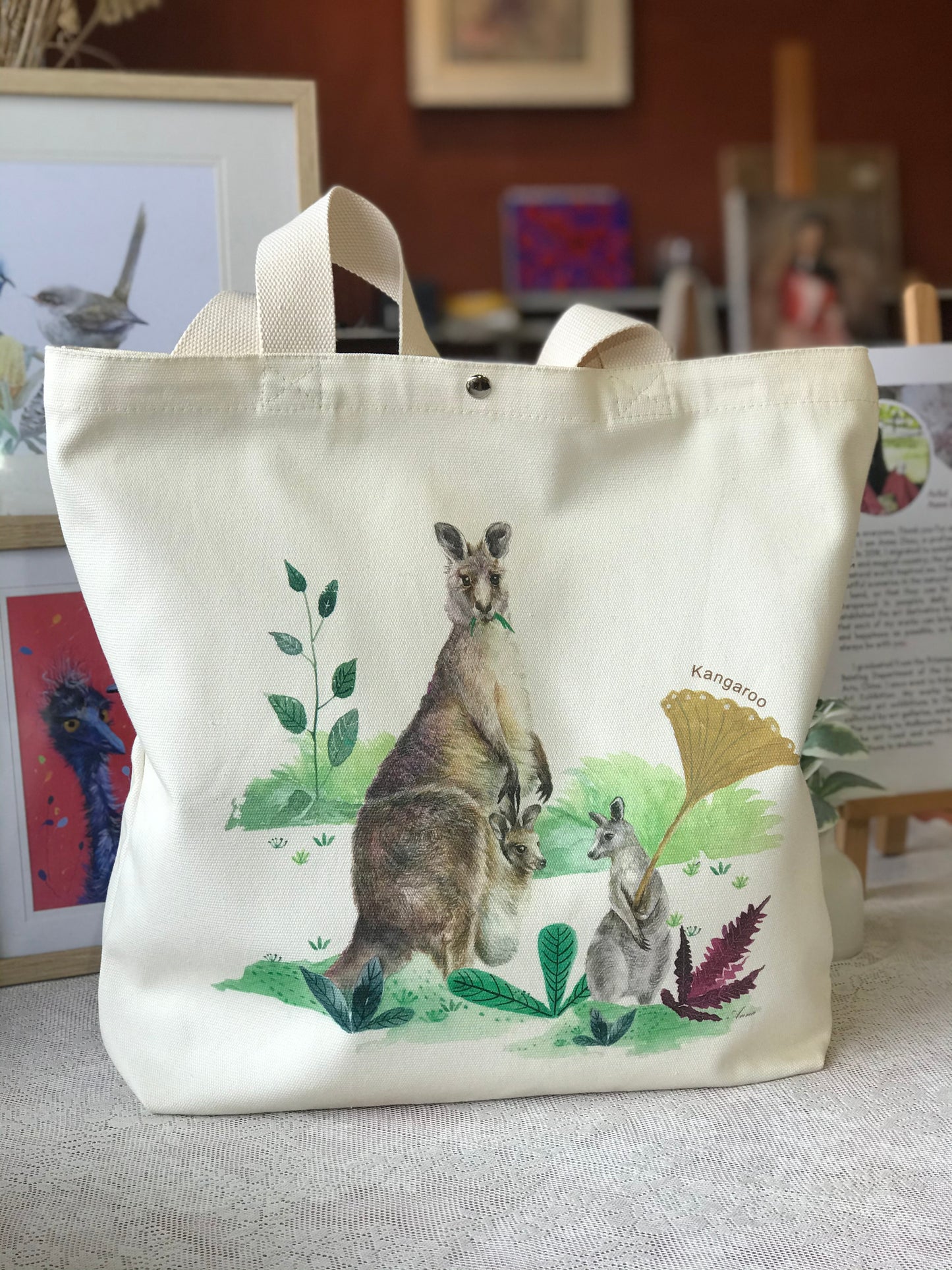 Kangaroo Tote Bag,art bag,gift,Australian animal